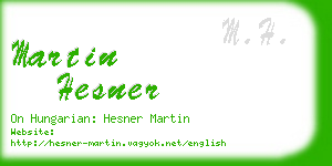 martin hesner business card